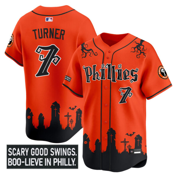 Men's Philadelphia Phillies 'Halloween Spooky Edition' Premier Limited Jersey - Stitched - Image 27