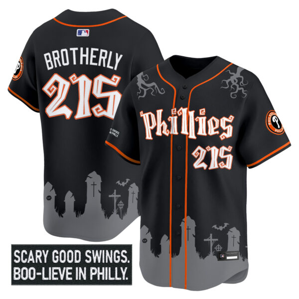 Men's Philadelphia Phillies 'Halloween Spooky Edition' Premier Limited Jersey - Stitched - Image 2