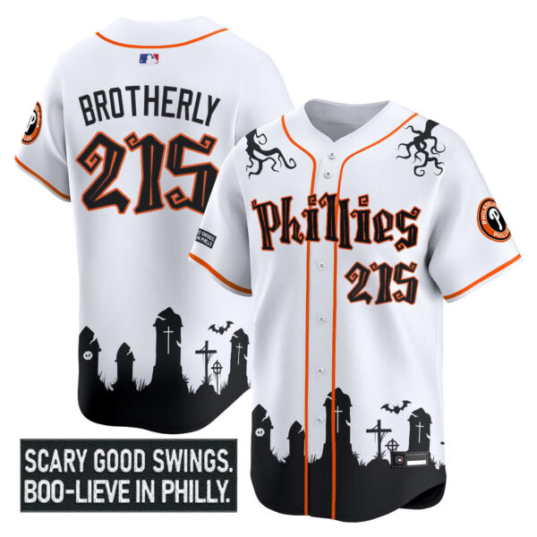 Men's Philadelphia Phillies 'Halloween Spooky Edition' Premier Limited Jersey - Stitched - Image 13