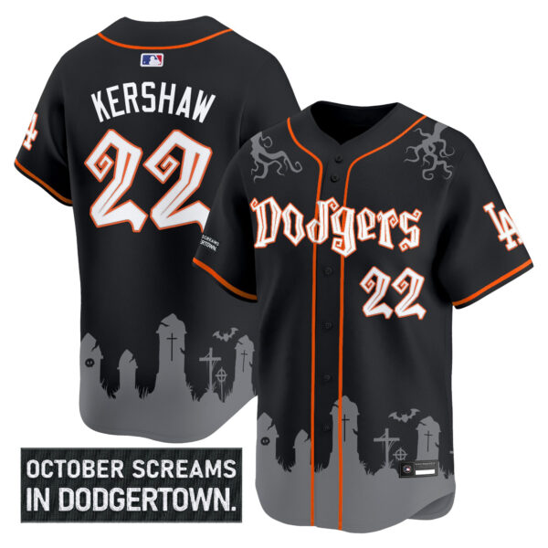 Men's Los Angeles Dodgers 'Halloween Edition' Premier Limited Jersey - Stitched - Image 9