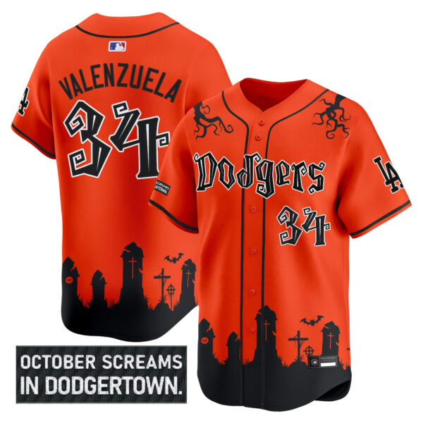 Men's Los Angeles Dodgers 'Halloween Edition' Premier Limited Jersey - Stitched - Image 24