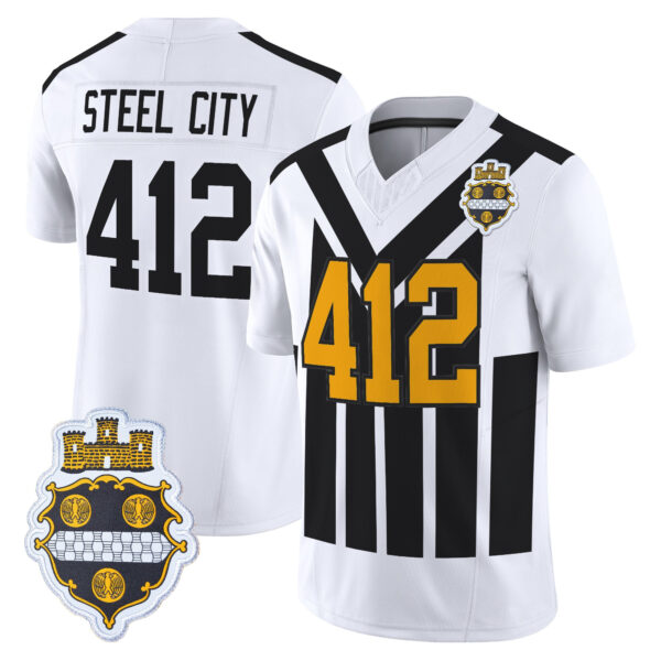 Men's Pittsburgh Steelers 1933 Patch Throwback Vapor Limited Jersey V2 - All Stitched - Image 13