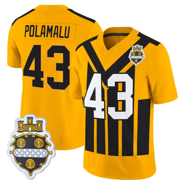 Men's Pittsburgh Steelers 1933 Patch Throwback Vapor Limited Jersey V2 - All Stitched - Image 6