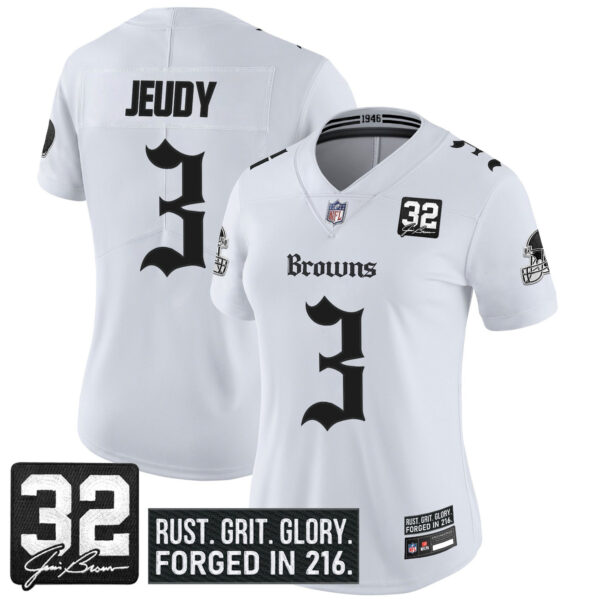 Women's Cleveland Browns 'Gothic Dawg Shadows Drop' Vapor Limited Jersey - All Stitched - Image 17