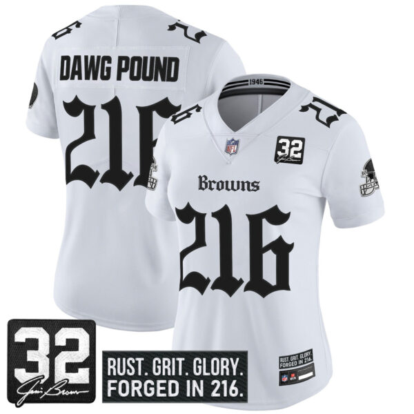 Women's Cleveland Browns 'Gothic Dawg Shadows Drop' Vapor Limited Jersey - All Stitched - Image 11