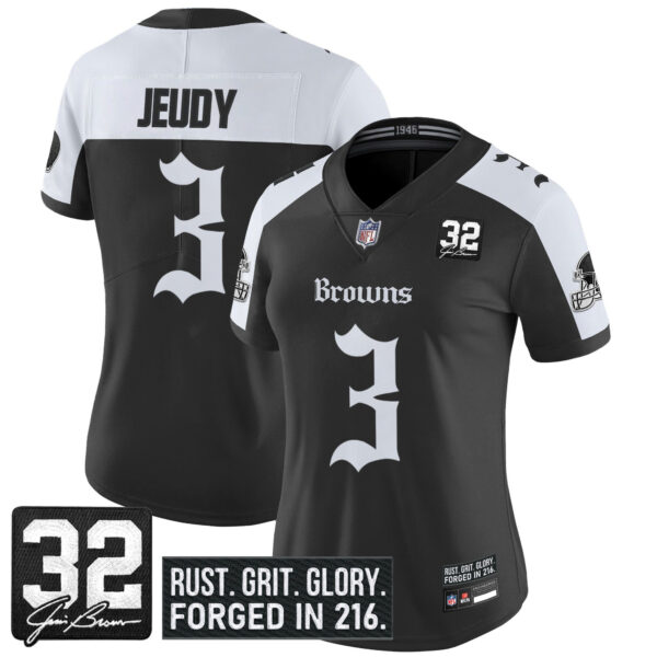 Women's Cleveland Browns 'Gothic Dawg Shadows Drop' Vapor Limited Jersey - All Stitched - Image 26