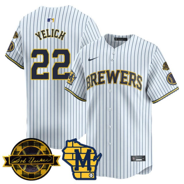Men's Milwaukee Brewers Bob Uecker Patch Vapor Limited Jersey - All Stitched - Image 18