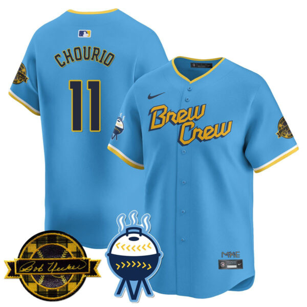 Men's Milwaukee Brewers Bob Uecker Patch Vapor Limited Jersey - All Stitched - Image 26