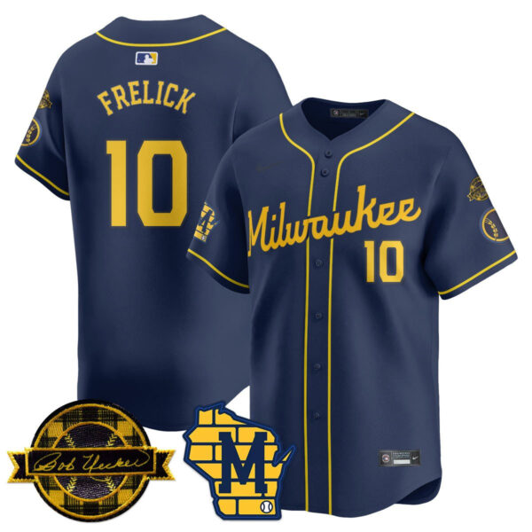 Men's Milwaukee Brewers Bob Uecker Patch Vapor Limited Jersey - All Stitched - Image 6