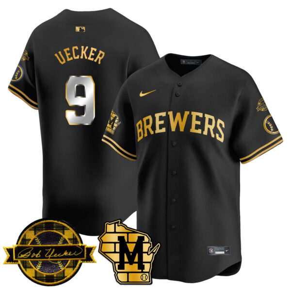 Men's Milwaukee Brewers Bob Uecker Patch Vapor Limited Jersey - All Stitched - Image 30