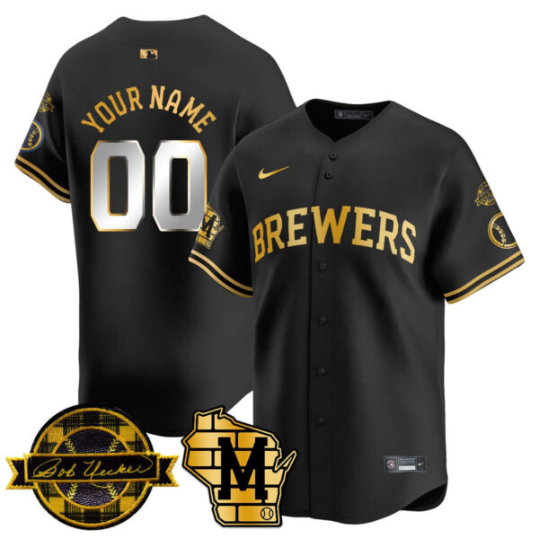 Milwaukee Brewers Bob Uecker Patch Vapor Limited Custom Jersey - All Stitched - Image 5