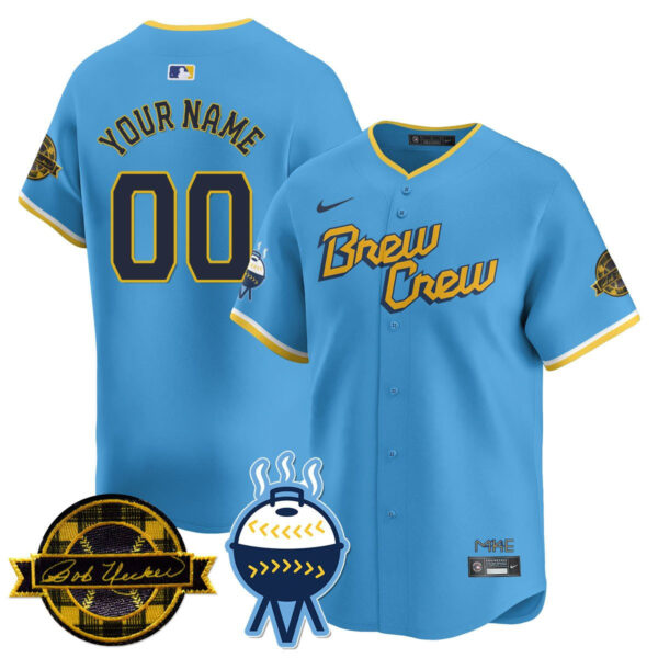Milwaukee Brewers Bob Uecker Patch Vapor Limited Custom Jersey - All Stitched - Image 4
