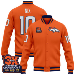 Men's Denver Broncos 3-Time Champions Patch Premium Jacket - All Stitched