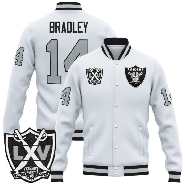 Men's Las Vegas Raiders 65th Anniversary Patch Premium Jacket - All Stitched - Image 10