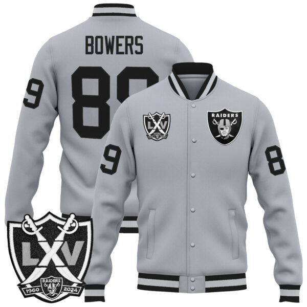 Men's Las Vegas Raiders 65th Anniversary Patch Premium Jacket - All Stitched - Image 13