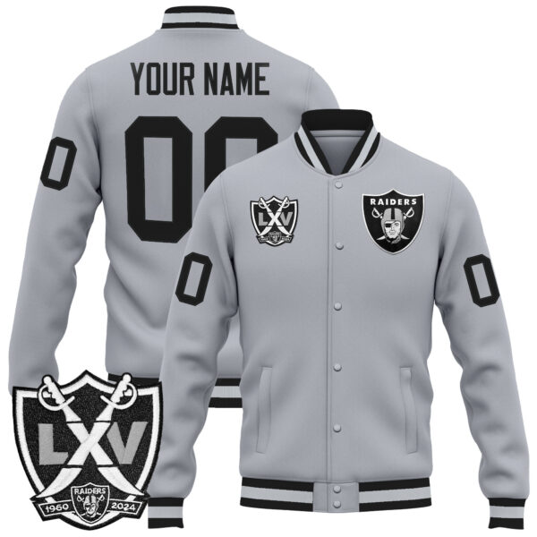 Las Vegas Raiders 65th Anniversary Patch Premium Custom Jacket - All Stitched - Image 3