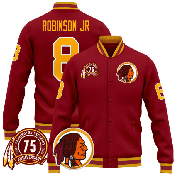 Men's Washington Redskins 75th Patch Premium Jacket - All Stitched - Image 3