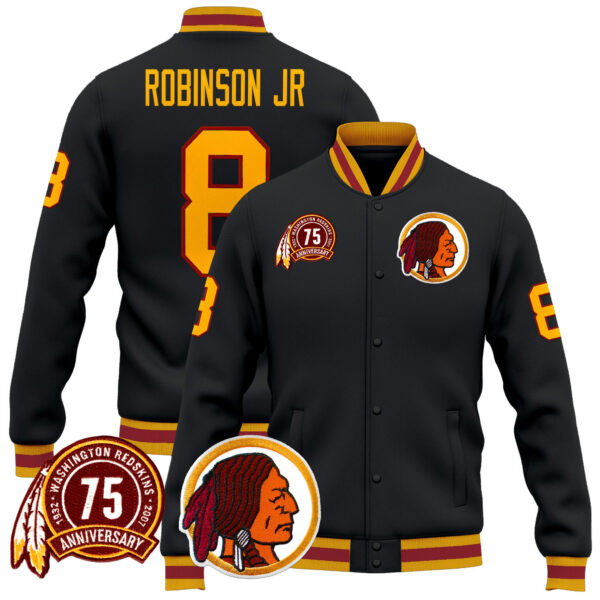 Men's Washington Redskins 75th Patch Premium Jacket - All Stitched - Image 12