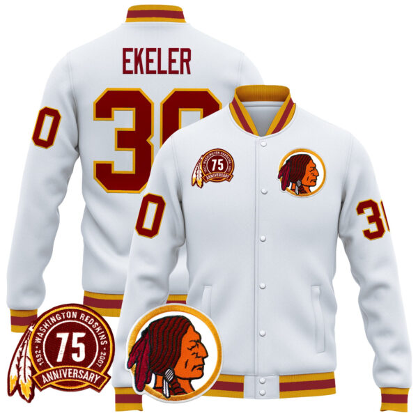 Men's Washington Redskins 75th Patch Premium Jacket - All Stitched - Image 22