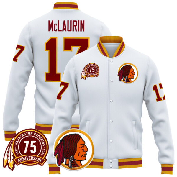 Men's Washington Redskins 75th Patch Premium Jacket - All Stitched - Image 24