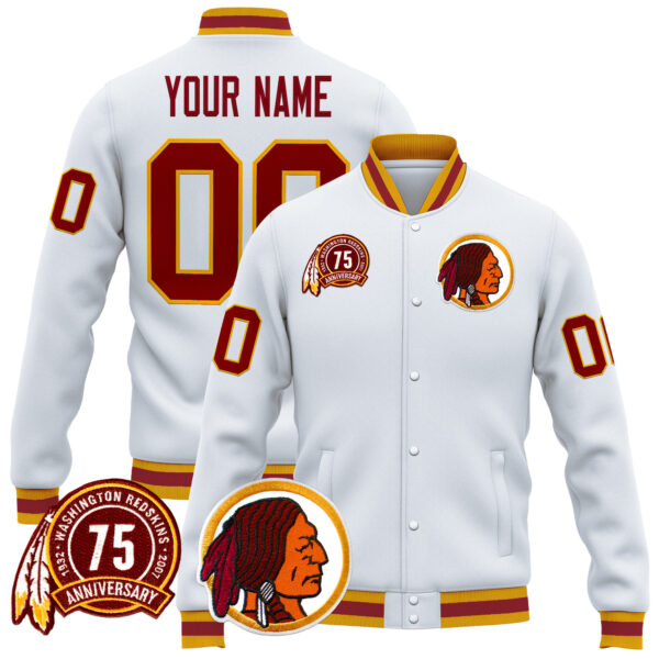 Washington Redskins 75th Patch Premium Custom Jacket - All Stitched - Image 3