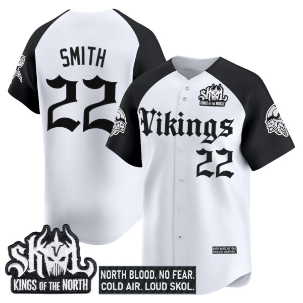 Men's Minnesota Vikings 'Gothic Norseblood Edition' Vapor Baseball Jersey - All Stitched - Image 27