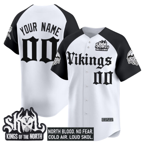 Minnesota Vikings 'Gothic Norseblood Edition' Vapor Baseball Custom Jersey - All Stitched - Image 3