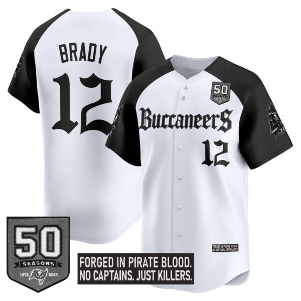 Men's Tampa Bay Buccaneers 'Gothic Pirate Shadows Edition' Vapor Baseball Jersey - All Stitched - Image 30