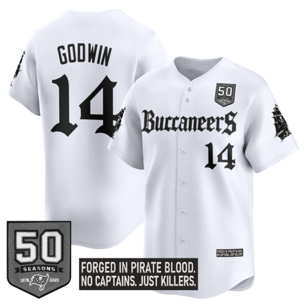 Men's Tampa Bay Buccaneers 'Gothic Pirate Shadows Edition' Vapor Baseball Jersey - All Stitched - Image 20