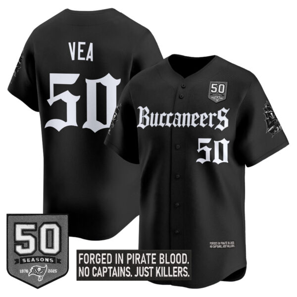 Men's Tampa Bay Buccaneers 'Gothic Pirate Shadows Edition' Vapor Baseball Jersey - All Stitched - Image 9