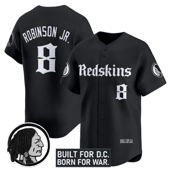 Men's Washington Redskins 'Gothic Capital Edition' Vapor Baseball Jersey - All Stitched - Image 3