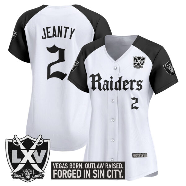 Women's Las Vegas Raiders 'Gothic Sin City Shadows Edition' Vapor Baseball Jersey - All Stitched - Image 13