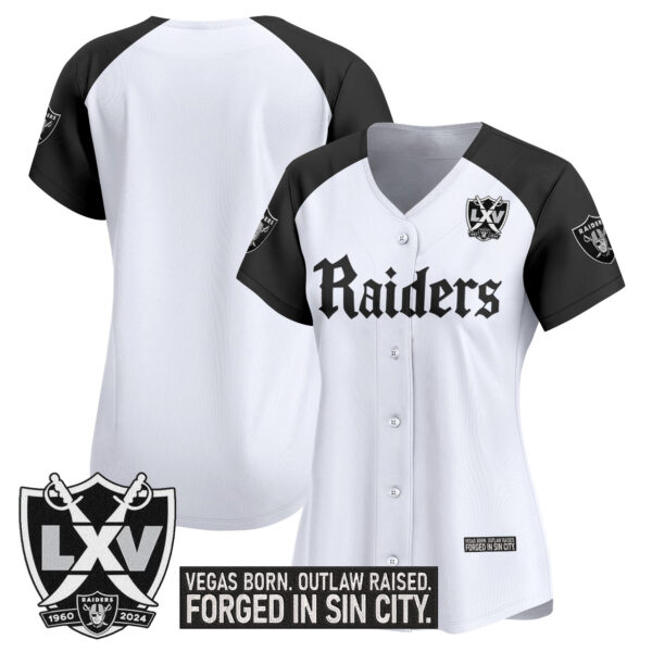 Women's Las Vegas Raiders 'Gothic Sin City Shadows Edition' Vapor Baseball Jersey - All Stitched - Image 18