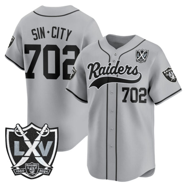 Men's Las Vegas Raiders 65th Anniversary Patch Vapor Baseball Jersey - All Stitched - Image 20