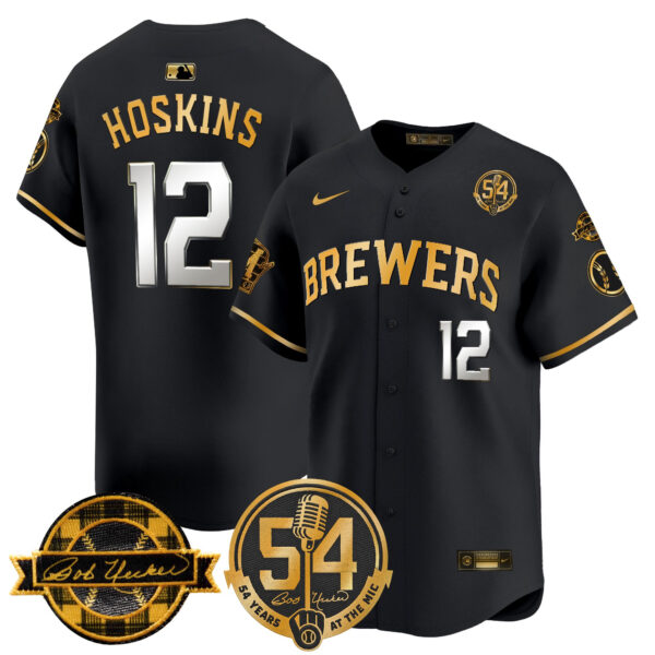 Men's Milwaukee Brewers 'Bob Uecker - 54 Seasons for Brewers' Vapor Premier Limited Jersey - All Stitched - Image 28