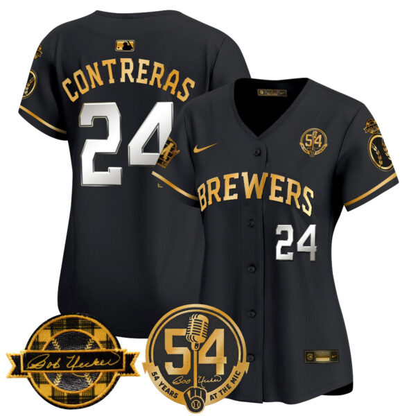 Women's Milwaukee Brewers 'Bob Uecker - 54 Seasons for Brewers' Vapor Premier Limited Jersey - All Stitched - Image 34