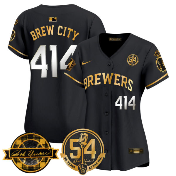 Women's Milwaukee Brewers 'Bob Uecker - 54 Seasons for Brewers' Vapor Premier Limited Jersey - All Stitched - Image 25