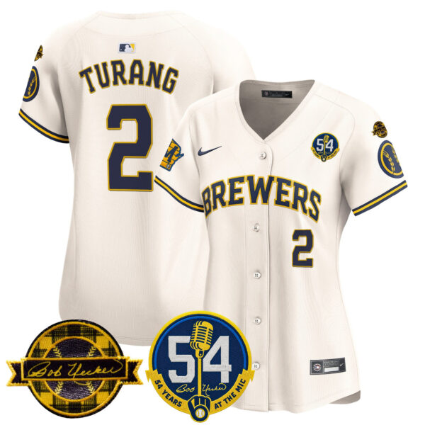 Women's Milwaukee Brewers 'Bob Uecker - 54 Seasons for Brewers' Vapor Premier Limited Jersey - All Stitched - Image 18