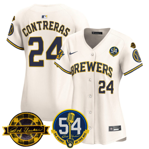 Women's Milwaukee Brewers 'Bob Uecker - 54 Seasons for Brewers' Vapor Premier Limited Jersey - All Stitched - Image 22
