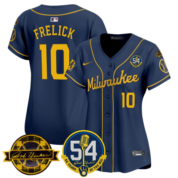 Women's Milwaukee Brewers 'Bob Uecker - 54 Seasons for Brewers' Vapor Premier Limited Jersey - All Stitched - Image 55