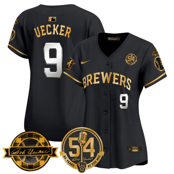 Women's Milwaukee Brewers 'Bob Uecker - 54 Seasons for Brewers' Vapor Premier Limited Jersey - All Stitched - Image 26