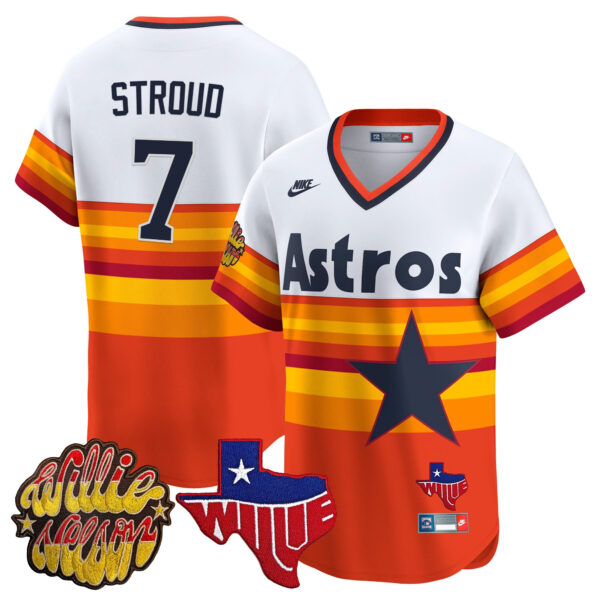 Men's Houston Astros 'Willie Nelson Patch' Vapor Premier Limited Jersey - All Stitched - Image 28