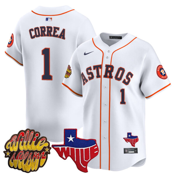 Men's Houston Astros 'Willie Nelson Patch' Vapor Premier Limited Jersey - All Stitched - Image 22