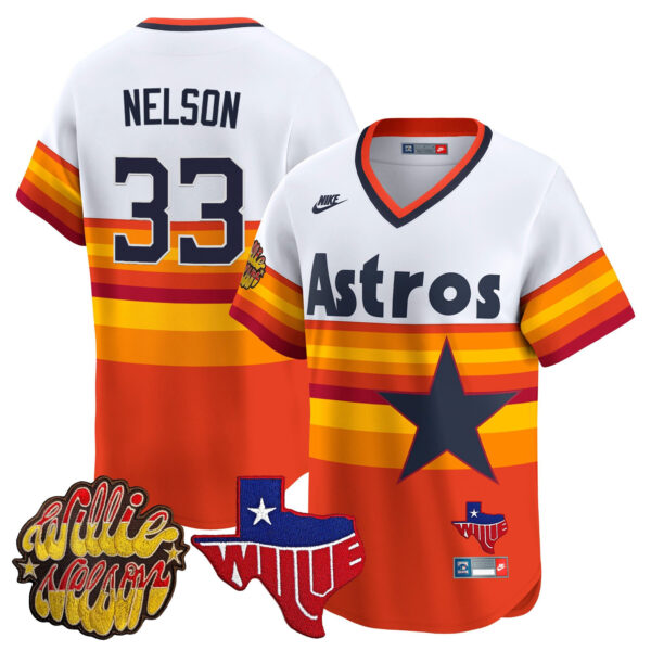 Men's Houston Astros 'Willie Nelson Patch' Vapor Premier Limited Jersey - All Stitched