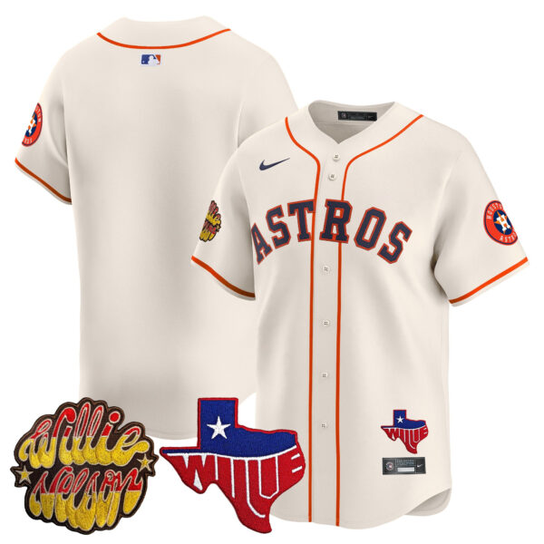 Men's Houston Astros 'Willie Nelson Patch' Vapor Premier Limited Jersey - All Stitched - Image 12