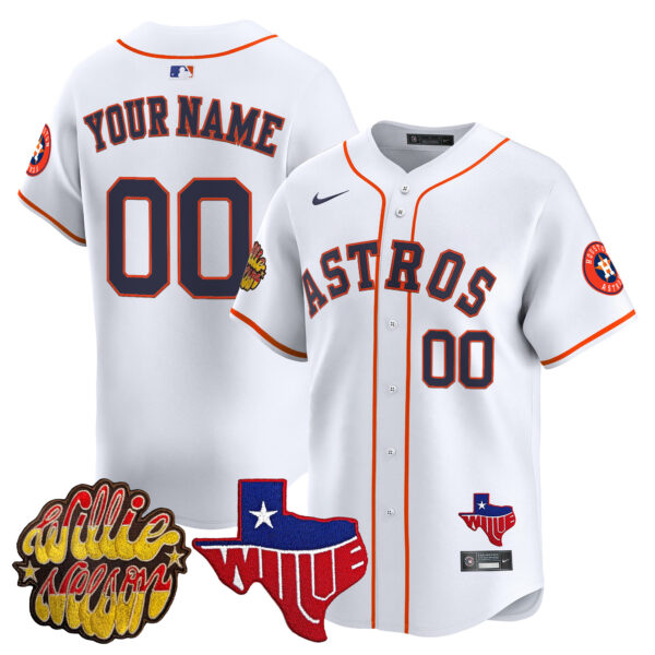 Houston Astros 'Willie Nelson Patch' Vapor Premier Limited Custom Jersey - All Stitched - Image 2