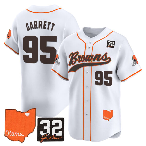 Men's Cleveland Browns '#32 Jim Brown Memorial & Home Patch' Vapor Baseball Jersey - All Stitched - Image 15