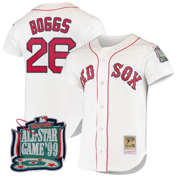 Men's Boston Red Sox Throwback Jersey - Cooperstown Collection - All Stitched - Image 5