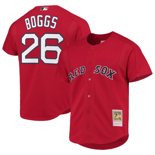 Men's Boston Red Sox Throwback Jersey - Cooperstown Collection - All Stitched - Image 13
