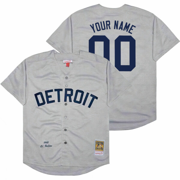 Detroit Tigers Throwback Custom Jersey - Cooperstown Collection - All Stitched - Image 3